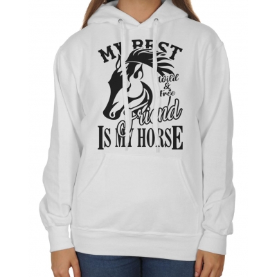 Bluza z kapturem jeździecka z koniem My best friend is my horse
